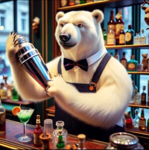 Polar Brar Shaking a Cocktail Colder Than The Ice Used to Shake It.